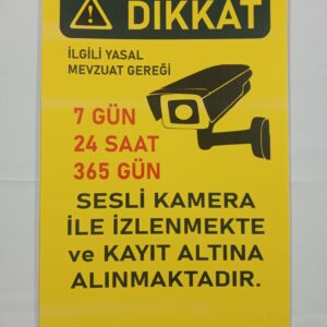 Kamera Uyarı Levhası