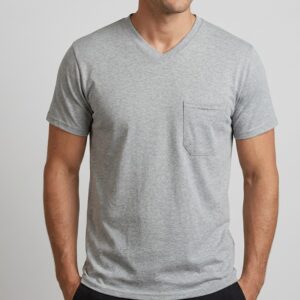 Gri V Yaka T-Shirt